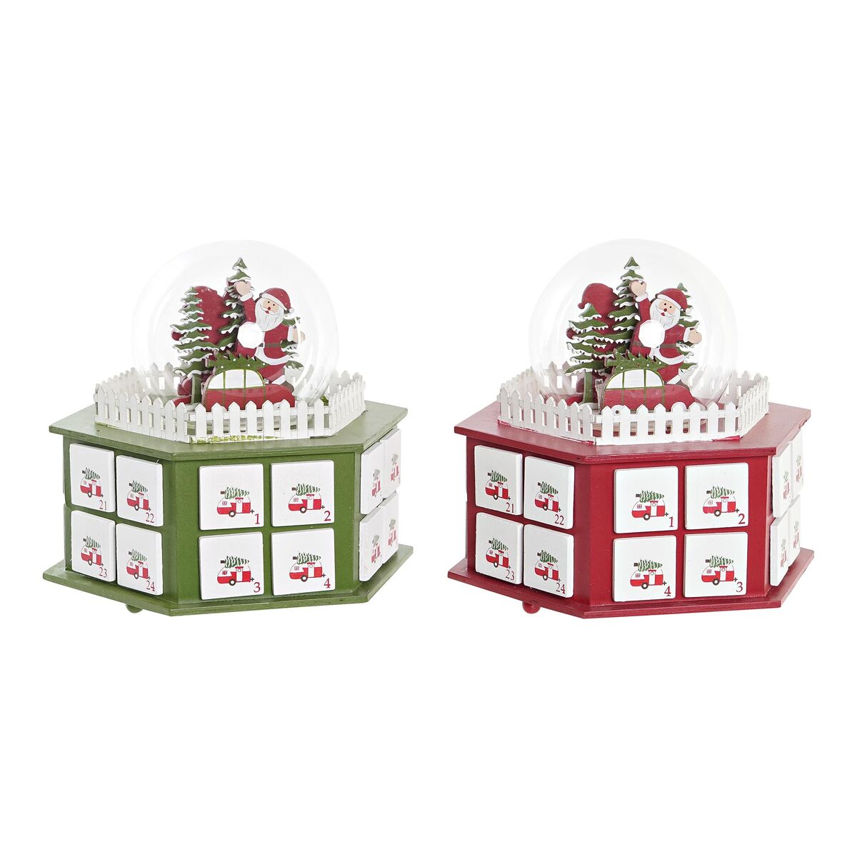 Adventskalender DKD Home Decor Holz (22 x 19 x 20 cm) (2 Stück)