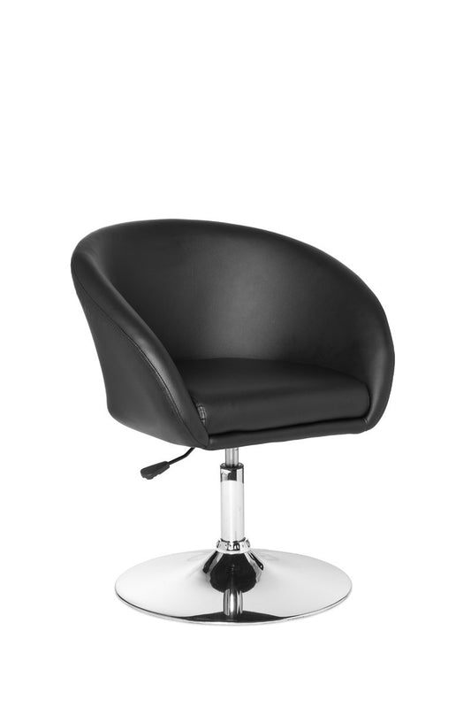 Design Relaxsessel SPM2.157 Loungesessel Kunstleder Cocktailsessel schwarz, Sessel Drehbar, Esszimmerstuhl 120 kg, Clubsessel Leder-Optik, Drehstuhl Modern, Loungesessel Wartezimmerstuhl