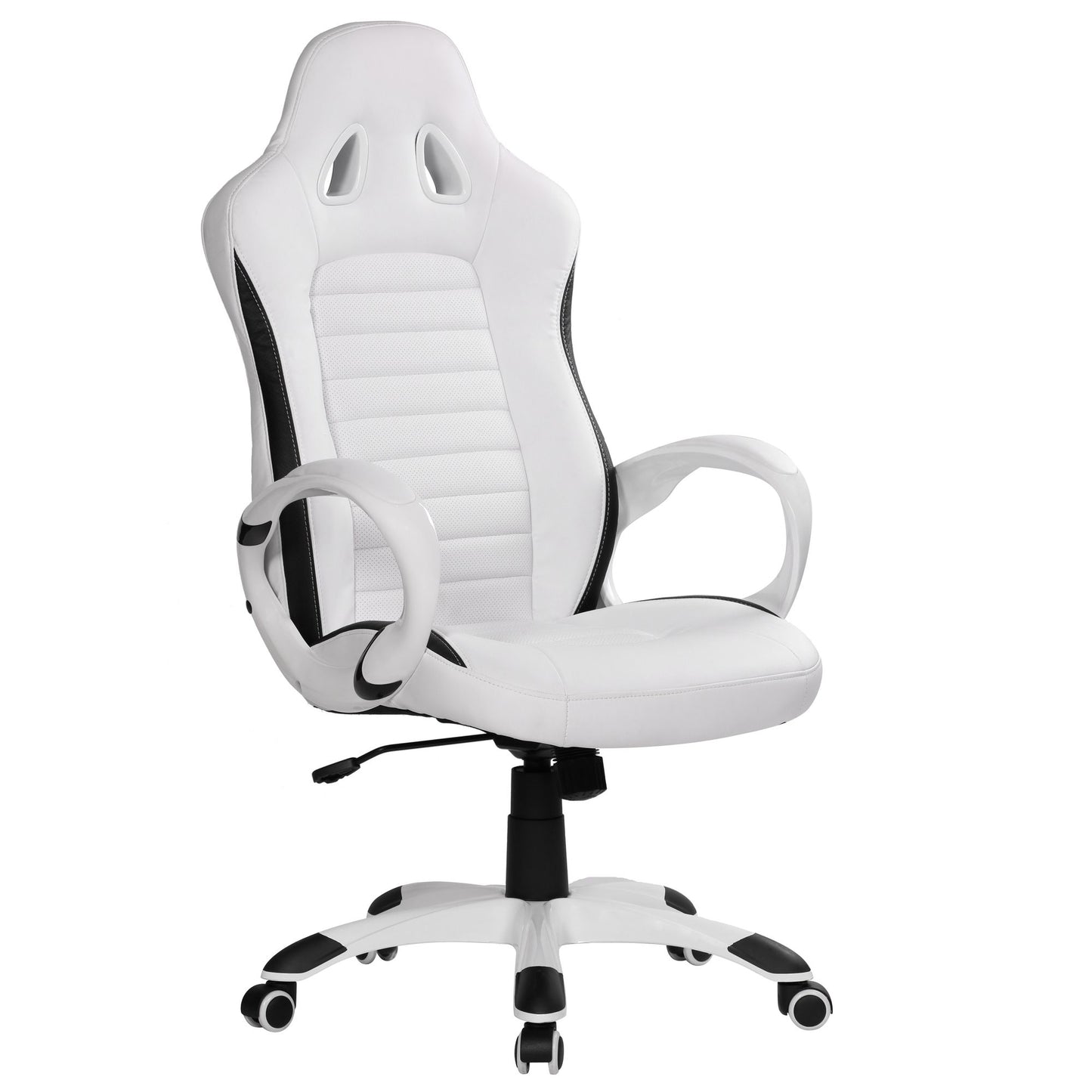 Bürostuhl SPA Weiß Gaming Chefsessel mit Armlehne gepolstert 110 kg Sport-Sitz Drehstuhl Kopfstütze Race Schreibtischstuhl Gamer Design Modern Drehsessel Racing