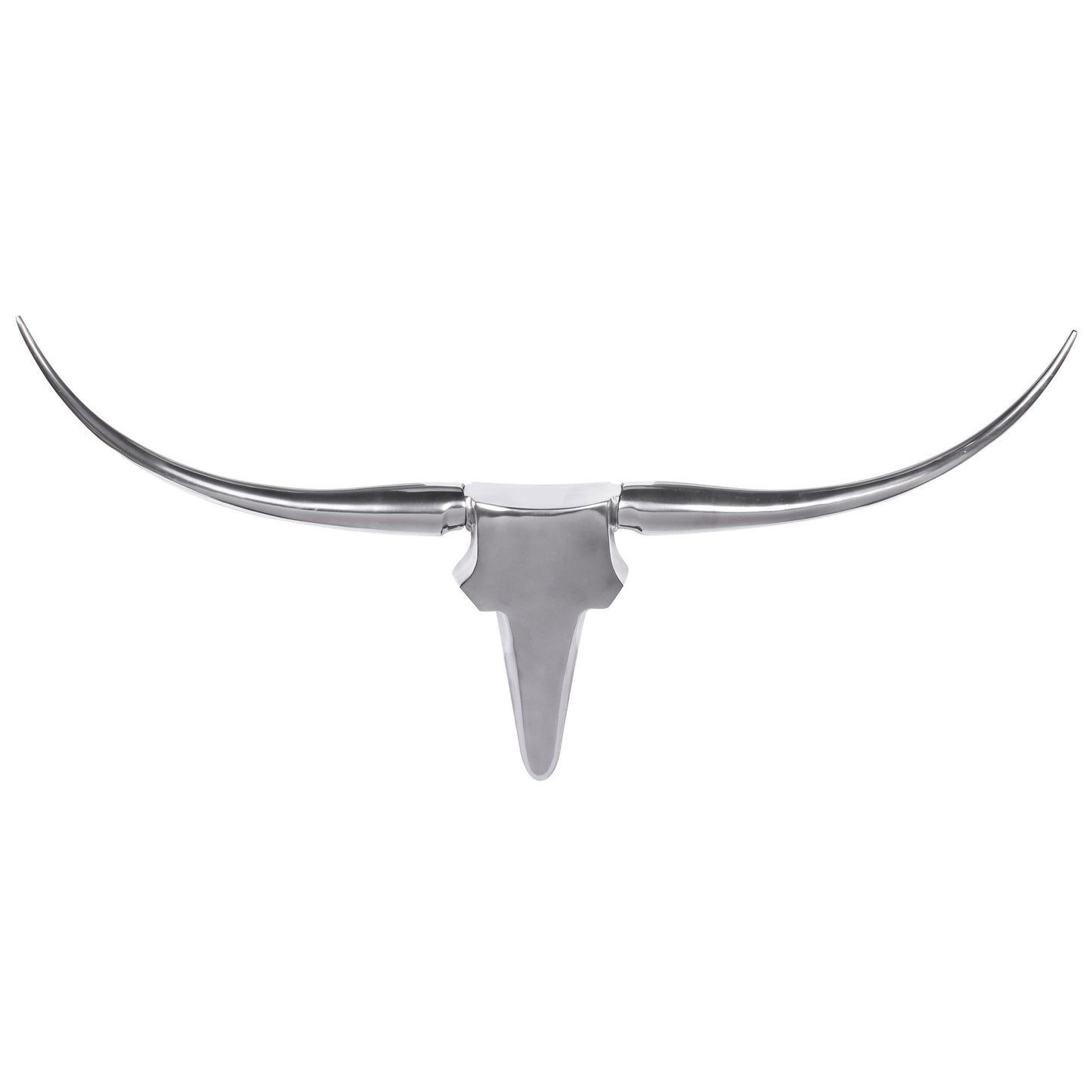 Deko Geweih Bull M WL1.245 Silber 100 cm Aluminium Design Hörner, Wanddekoration Stierkopf Horn Modern, Wandskulptur Geweih-Jagdtrophäe Metall, Longhorn Wandschmuck Groß