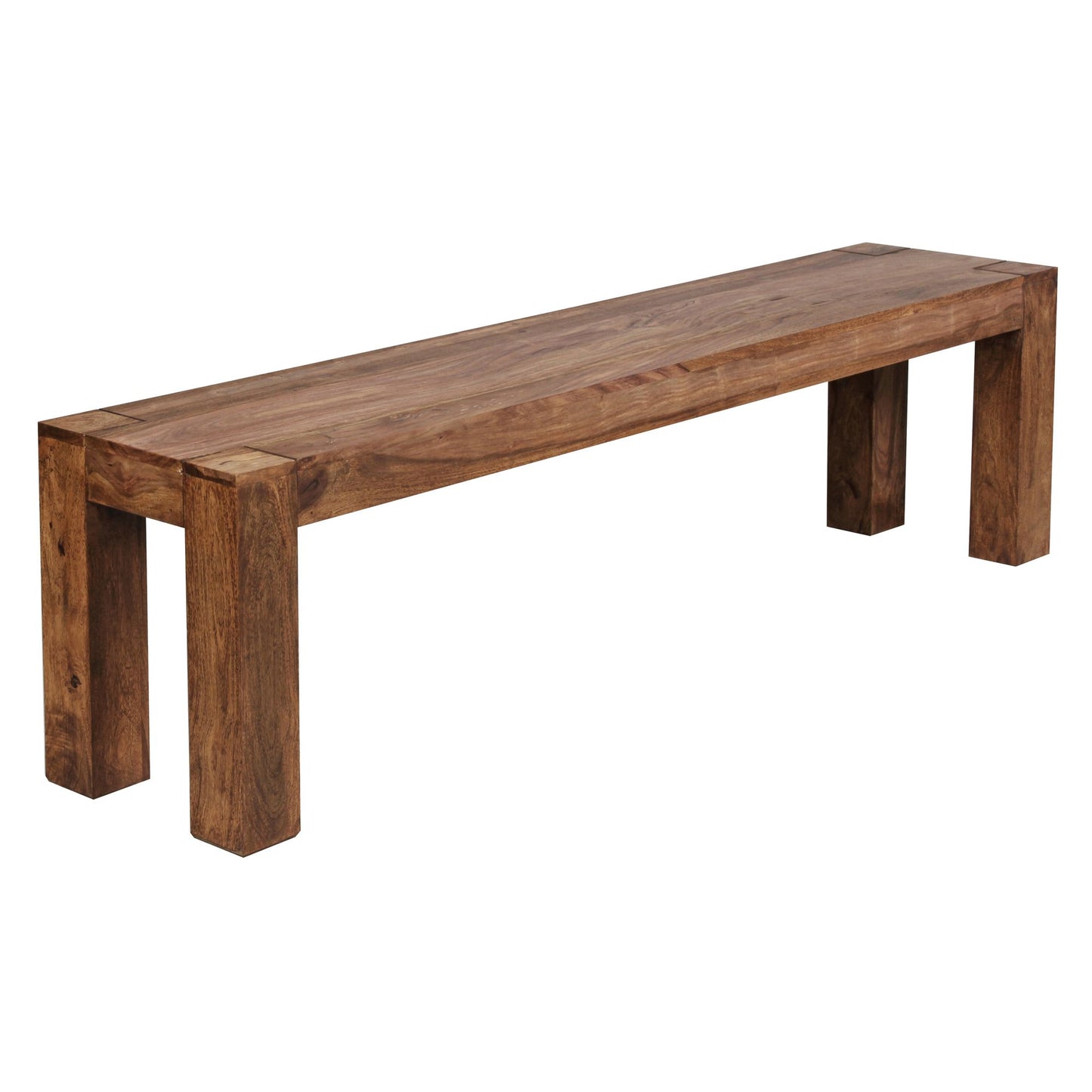 Esszimmer Sitzbank MUMBAI Massiv-Holz Sheesham 160 x 45 x 35 cm Holz-Bank Natur-Produkt Küchenbank im Landhaus-Stil