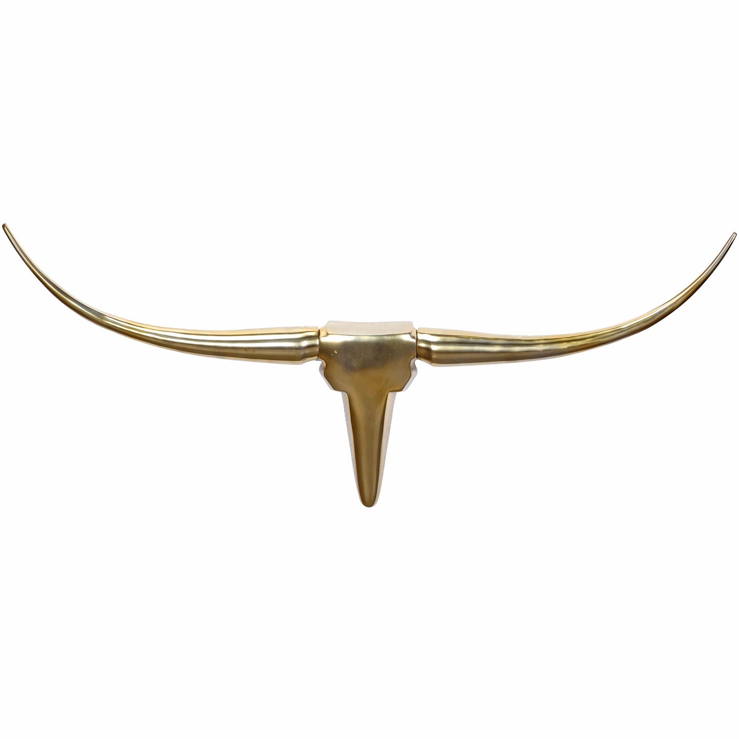 Deko Geweih Bull M WL1.392 Gold 100 cm Aluminium Design Hörner, Wanddekoration Stierkopf Horn Modern, Wandskulptur Geweih-Jagdtrophäe Metall, Longhorn Wandschmuck Groß