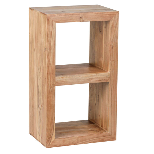 Standregal MUMBAI Massivholz Akazie 88 cm hoch 2 Böden Design Holz-Regal Naturprodukt Beistelltisch Landhaus-Stil