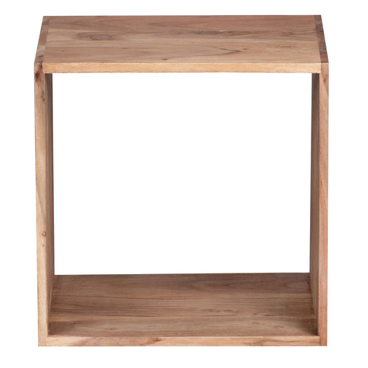 Standregal MUMBAI Massivholz Akazie 43,5 cm Cube Regal Design Holzregal Naturprodukt Beistelltisch Landhaus-Stil