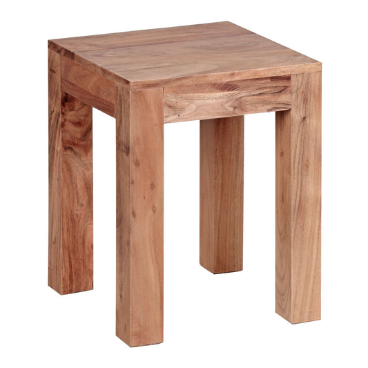 Beistelltisch MUMBAI Massiv-Holz Akazie 35 x 35 cm Wohnzimmer-Tisch Design dunkel-braun Landhaus-Stil Couchtisch