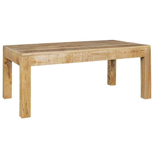 Couchtisch 110 x 60 x 47 cm Massiv-Holz Mango Natur, Landhaus-Stil Wohnzimmertisch Rustikal Kaffeetisch, Massivholztisch Wohnzimmer