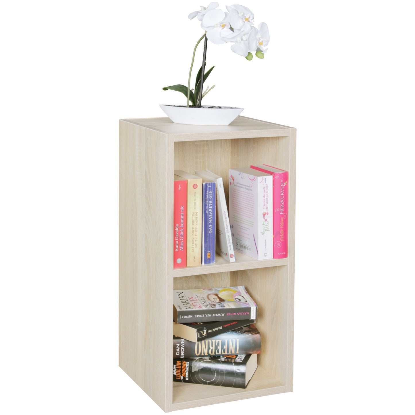 Standregal WL5.176 Holz 30x60x30 cm Modern Sonoma Regal Klein, Wandregal Ablageregal Schmal, Kleines Bücherregal 2 Ablagefächer, Schmales Design Holzregal Nischenregal