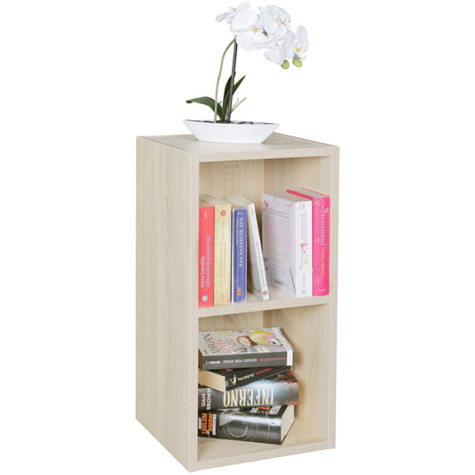 Standregal WL5.176 Holz 30x60x30 cm Modern Sonoma Regal Klein, Wandregal Ablageregal Schmal, Kleines Bücherregal 2 Ablagefächer, Schmales Design Holzregal Nischenregal