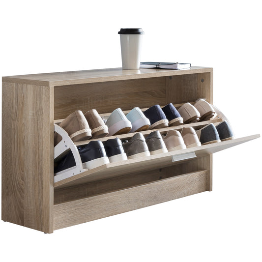 Schuhkipper SPLIT Modern 80 x 47 x 24 cm Holz Schuhregal Sonoma 1 Fach, Schuhkommode Flurschrank mit Ablage, Design Schuhschrank Schuhaufbewahrung, Flurkommode für Schuhe Tief