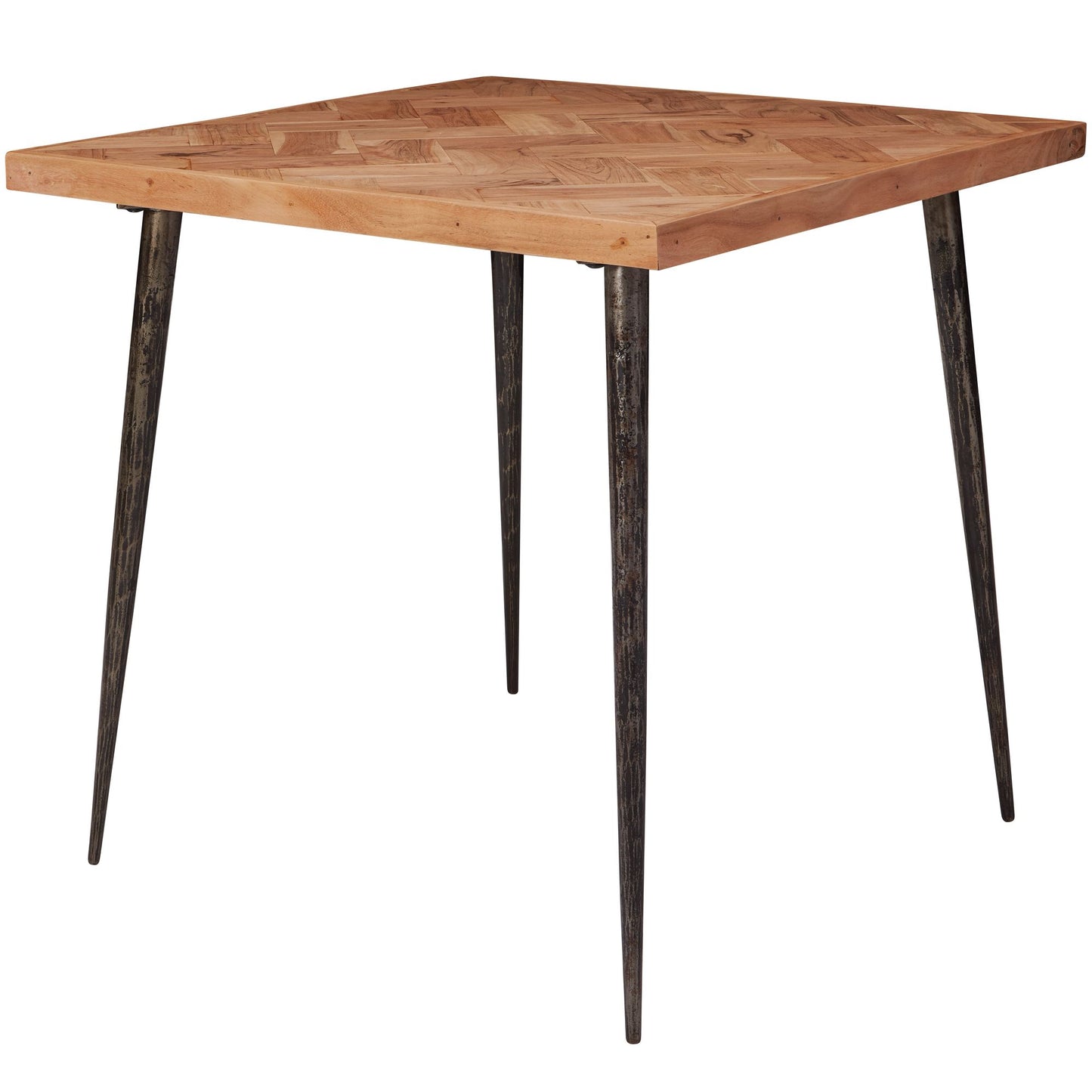 Esszimmertisch 80x76x80 cm Massivholz Akazie / Metall Industrial, Esstisch Massiv Klein, Küchentisch Holztisch Esszimmer, Kleiner Speisetisch Holz, Massivholztisch Quadratisch