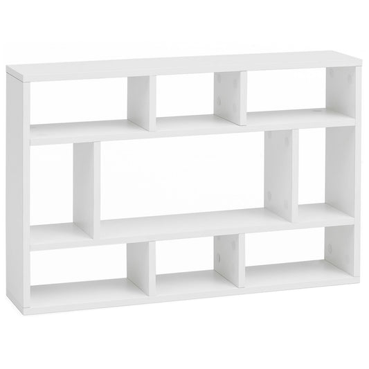 Wandregal WL5.810 Weiß 75x51x16 cm Holz Hängeregal Modern, Design Wandboard Freischwebend, Holzregal Regal für die Wand, Bücherregal Schmal, Dekoregal Schweberegal Wohnzimmer