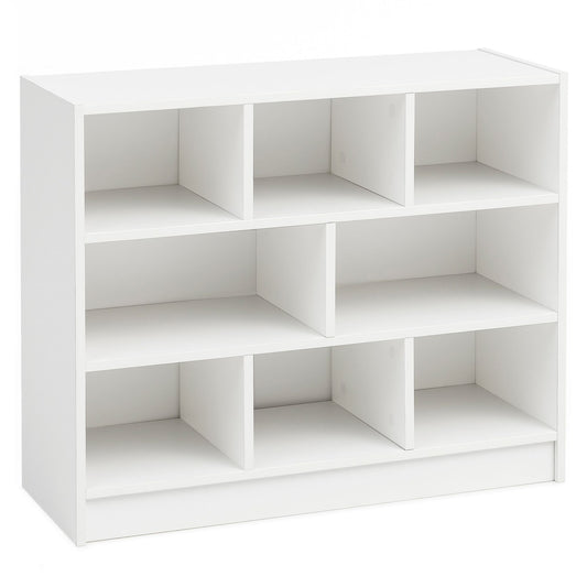 Bücherregal WL5.819 Weiß 80x68,5x29,5 cm Regal Standregal Modern, Flurregal Schuhregal Schmal, Design Dekoregal Holz, Holzregal mit Fächern, Ablageregal Wohnzimmer Abstellraum