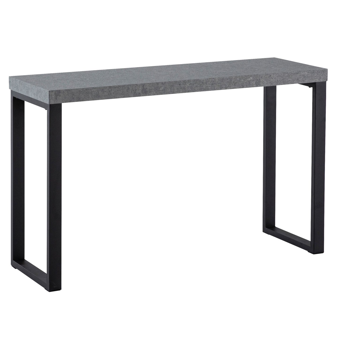 Konsolentisch Beton-Optik / Schwarz 120x40x76 cm Design Anrichte Flur, Ablagetisch Grau Schmal, Flurtisch mit Metallbeine, Dielentisch Lang Hoch, Kleiner Schreibtisch