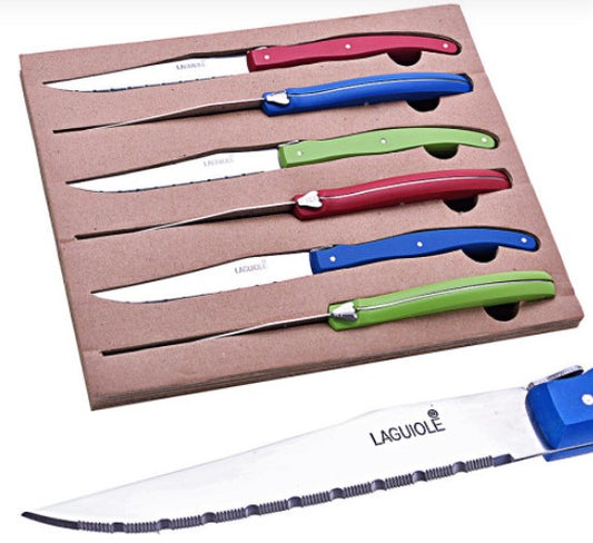 Laguiole Buchenholz Steakmesser Set 6-Teilig